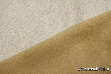Пальтовая дабл кашемир+шерсть двухслойная (о) бежевая - итальянские ткани Тессутидея арт. 09-2152