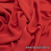 Плательная креп стрейч (о) красная - итальянские ткани Тессутидея арт. 03-6187