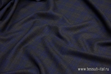 Костюмная (н) темно-серо-синяя клетка - итальянские ткани Тессутидея арт. 05-3834
