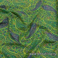 Батист (н) сиренево-зеленые пейсли - итальянские ткани Тессутидея арт. 01-6871