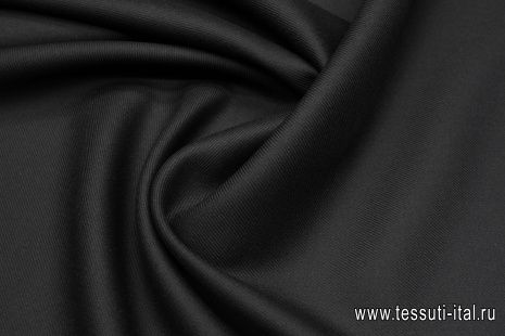 Костюмная диагональ (о) черная - итальянские ткани Тессутидея арт. 05-4576