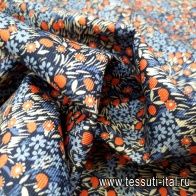 Плательная стрейч (н) мелкий цветочный орнамент на черном Alberta Ferretti - итальянские ткани Тессутидея арт. 01-4844