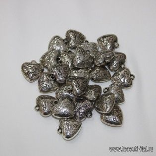 Подвеска металл серебро сердце Roberto Cavalli - итальянские ткани Тессутидея арт. F-2486