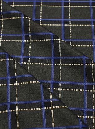 Костюмная (н) сине-бело-серая клетка - в интернет-магазине тканей Тессутидея арт. 05-4762