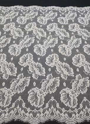 Кружевное полотно (н) серо-розовое ш-90см Jean Bracq - в интернет-магазине тканей Тессутидея арт. 03-5341
