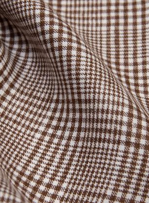 Лен (н) бело-коричневая стилизованная клетка - в интернет-магазине тканей Тессутидея арт. 16-0641