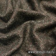 Пальтовая рогожка (н) серо-бордовая - итальянские ткани Тессутидея арт. 09-1496