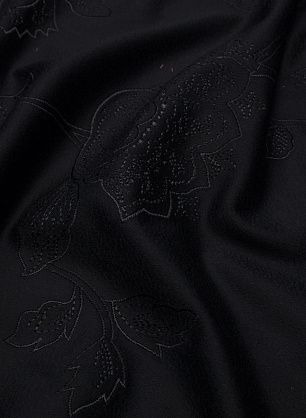 Пальтовая с вышивкой (о) черная - в интернет-магазине тканей Тессутидея арт. 09-1489