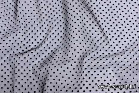 Сетка плательная (о) черная в горох - итальянские ткани Тессутидея арт. 03-6736