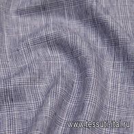 Лен (н) бело-фиолетовая стилизованная клетка - итальянские ткани Тессутидея арт. 16-0621