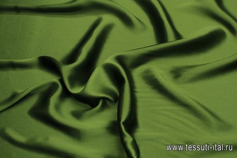 Шелк атлас 100 г/м (о) зеленый - итальянские ткани Тессутидея арт. 10-3168