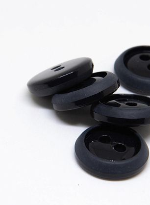 Пуговица пластик 2 прокола d-25мм синяя - итальянские ткани Тессутидея.