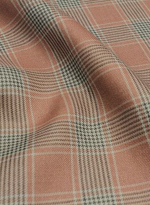 Лен костюмный (н) серо-розовая стилизованная клетка - в интернет-магазине тканей Тессутидея арт. 16-0874