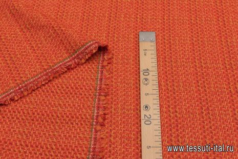 Шанель с люрексом (н) оранжевая - итальянские ткани Тессутидея арт. 03-6806