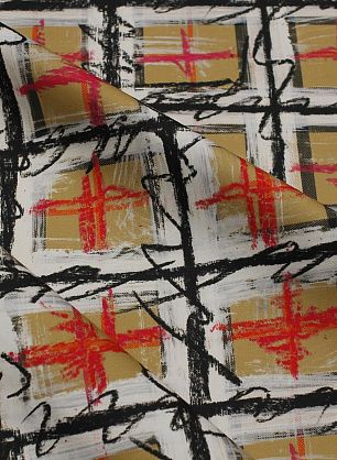 Хлопок для тренча с водоотталкивающим покрытием (н) стилизованная клетка - в интернет-магазине тканей Тессутидея арт. 01-7866