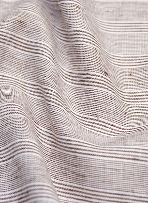 Лен (н) бело-коричневая полоска - в интернет-магазине тканей Тессутидея арт. 16-0618