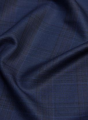 Костюмная (н) сине-черная клетка - в интернет-магазине тканей Тессутидея арт. 05-3823