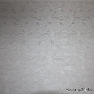 Органза фактурная (о) растительный орнамент на айвори ARMANI - итальянские ткани Тессутидея арт. 02-5468