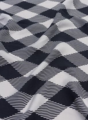 Плательная купра (н) черно-белый геометрический принт в стиле Balmain - в интернет-магазине тканей Тессутидея арт. 04-1438