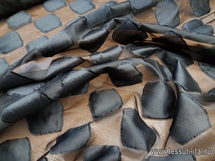 Органза фактурная (о) черная - итальянские ткани Тессутидея арт. 03-4473