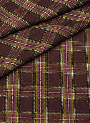 Костюмная (н) бордово-горчичная клетка - в интернет-магазине тканей Тессутидея арт. 05-4548