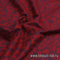Пальтовая (н) красно-синий хищный принт - итальянские ткани Тессутидея арт. 09-2009