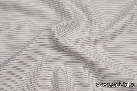 Сорочечная (н) серо-коричнево-белая полоска - итальянские ткани Тессутидея арт. 01-5963