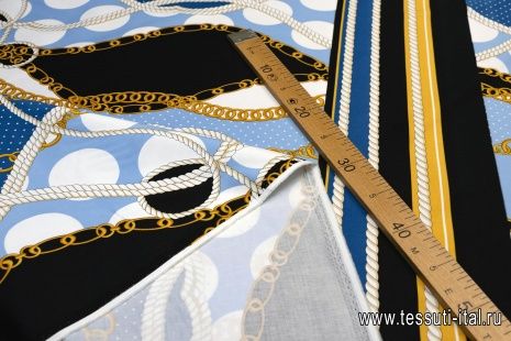 Хлопок стрейч купон (1,08м) (н) цепи в стиле Versace - итальянские ткани Тессутидея арт. 01-5219