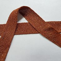 Тесьма трикотажная с люрексом (о) терракотовая ш-2,3см - итальянские ткани Тессутидея арт. F-5191