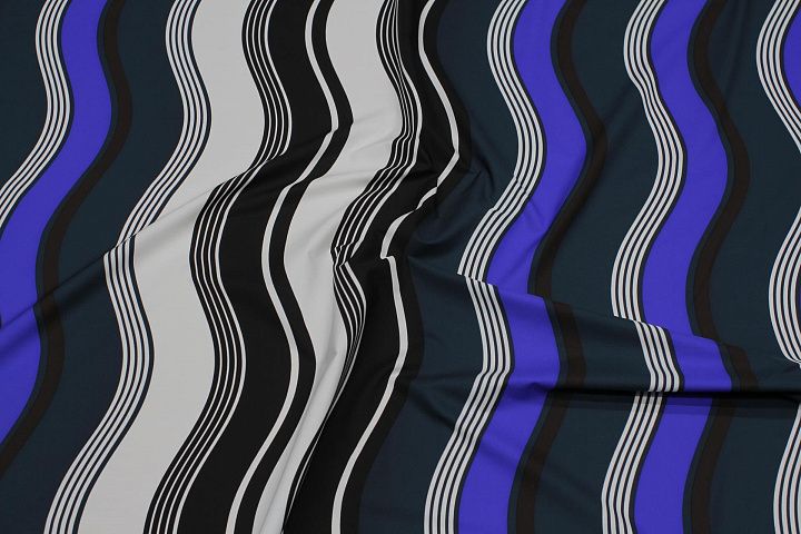 Хлопок (н) цветные стилизованные полосы - итальянские ткани Тессутидея арт. 01-7260