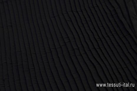 Плиссе крэш из шифона (о) черное  - итальянские ткани Тессутидея арт. 03-6295