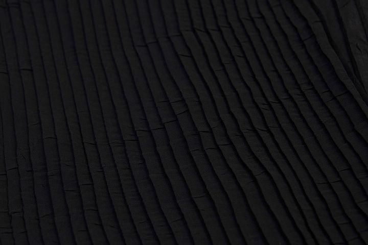 Плиссе крэш из шифона (о) черное  - итальянские ткани Тессутидея арт. 03-6295
