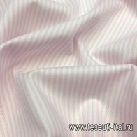 Плательная фактурная (н) бело-розовая полоска - итальянские ткани Тессутидея арт. 01-4676