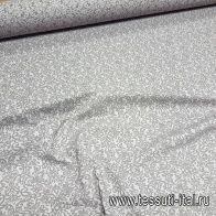 Плательная стрейч (н) серо-сиреневый орнамент - итальянские ткани Тессутидея арт. 17-0777