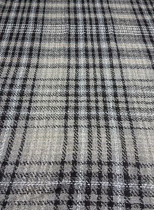 Пальтовая букле (н) клетка бежево-коричневая - в интернет-магазине тканей Тессутидея арт. 09-1293