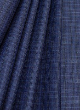 Костюмная стрейч (н) черно-синяя клетка - в интернет-магазине тканей Тессутидея арт. 05-3248