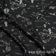 Шелк твил (н) белый рисунок на темно-синем - итальянские ткани Тессутидея арт. 10-4673