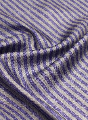 Шелк твил дабл (н) серо-синяя полоска/голубая гусиная лапка - в интернет-магазине тканей Тессутидея арт. 10-3585