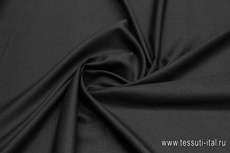 Костюмная (о) черная диагональ - итальянские ткани Тессутидея арт. 05-4617