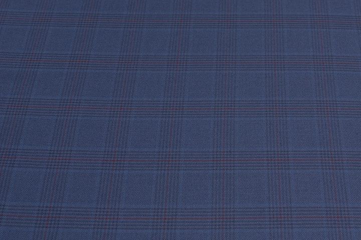 Костюмная (н) сине-красная клетка Kiton - итальянские ткани Тессутидея арт. 05-4071