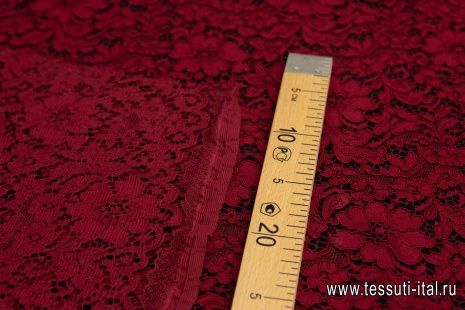Кружевное полотно (о) красно-бордовое - итальянские ткани Тессутидея арт. 03-6255