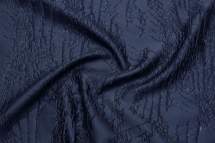 Жаккард с люрексом (о) темно-синий - итальянские ткани Тессутидея арт. 03-7211