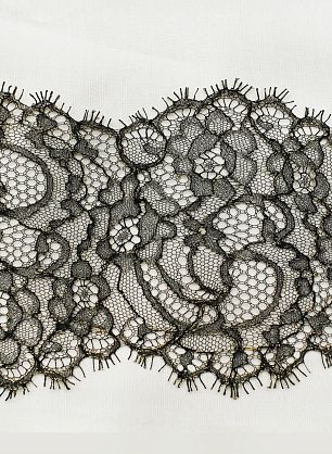 Кружево с люрексом черно-золотое ш-10,5см - в интернет-магазине тканей Тессутидея арт. 03-7351