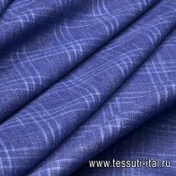 Костюмная клетка (н) сине-голубая - итальянские ткани Тессутидея арт. 05-2848