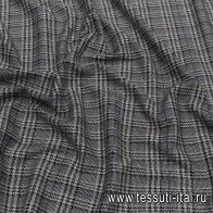 Джерси (н) черно-бело-синяя стилизованная клетка - итальянские ткани Тессутидея арт. 13-1545