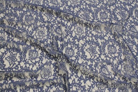 Кружевное полотно (о) синее - итальянские ткани Тессутидея арт. 03-6925