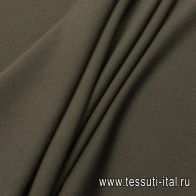 Пальтовая габардин (о) коричнево-зеленая - итальянские ткани Тессутидея арт. 09-0952