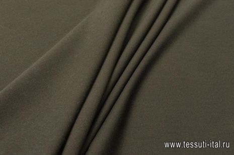 Пальтовая габардин (о) коричнево-зеленая - итальянские ткани Тессутидея арт. 09-0952