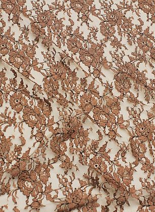 Кружевное полотно (н) терракотово-черное - в интернет-магазине тканей Тессутидея арт. 03-6919