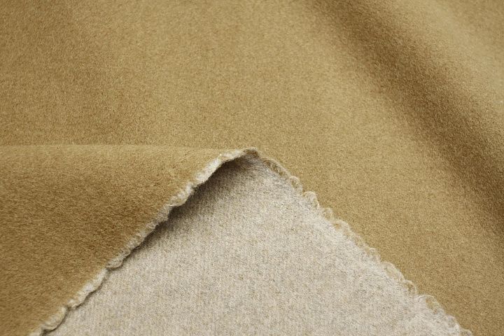 Пальтовая дабл кашемир+шерсть двухслойная (о) бежевая - итальянские ткани Тессутидея арт. 09-2152